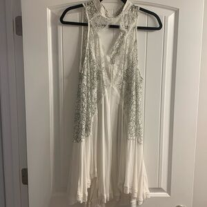 Free People Lacy white mini dress